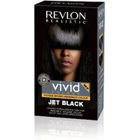 Revlon Realistic Vivid Colour Protein Infused Permanent Color Hair Dye with Color Lock Technology, Jet Black 110ml