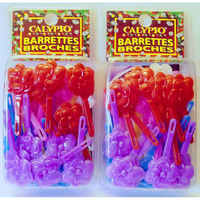 Calypso Hair Barrettes, Roses, Multiple Colors