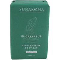 Sunaroma Soap Bar Eucalyptus With Tea Tree + Ginger 8 Ounce (3 Pack)