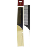 Carbon Comb Seamless Medium Tooth Pattern Metal Rattail - C55M by Cricket for Unisex - 1 Pc Comb
