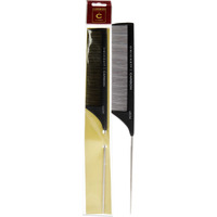 Carbon Comb Seamless Fine Tooth Pattern Metal Rattail - C50M by Cricket for Unisex - 1 Pc Comb