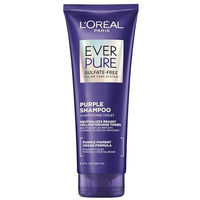 LOreal Paris Sulfate Free Brass Toning Purple Shampoo for Blonde, Bleached, Silver, or Brown Highlighted Hair, EverPure, 6.8 Fl Oz (Packaging May Vary)