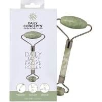 DAILY CONCEPTS Daily Facial Roller Two Stone Heads (Small For Under Eye Area ~ Large For Entire Face) Boosts Blood Circulation, Reduce Swelling, Helps Skincare Products Penetrate Deeper' (Jade)