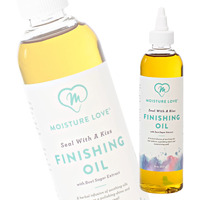 Moisture Love Seal with a Kiss Finishing oil for Hair Moisturizing and Polishing. Curly Hair Care Product with Argan Oil and Castor Oil. Sulfate Free. 8oz