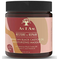 As I Am JBCO Masque 8oz - Deep Conditioning & Hydration - Repairs, Restores Scalp Health - Vegan & Cruelty Free - Enriched with Nano Jamaican Black Castor Oil, Vitamins C & E