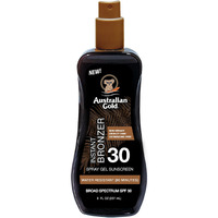 Australian Gold Spray Gel Sunscreen with Instant Bronzer SPF 30, 8 Ounce | Moisturize & Hydrate Skin | Broad Spectrum | Water Resistant | Non-Greasy | Oxybenzone Free | Cruelty Free
