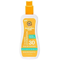Australian Gold Spray Gel Sunscreen Moisturize Hydrate Skin, Broad Spectrum, Water Resistant, NonGreasyc, Oxybenzone Free, Cruelty Free, SPF 30, Coconut, 8 Ounce (A70892)