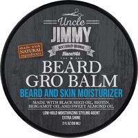 Uncle Jimmy Products Beard Gro Balm | Beard and Skin Moisturizer goes to work immediately to tame unruly hairs for a softer, thicker beard | Softens Beards and Mustaches 2 Fl Oz