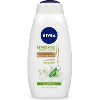 NIVEA Basil and White Tea Body Wash with Nourishing Serum, 20 Fl Oz Bottle