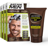 Just For Men Control GX Grey Reducing Shampoo, Gradual Hair Color for Stronger and Healthier Hair, 4 Fl Oz - Pack of 3 (Packaging May Vary)