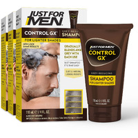 Just for Men Control GX Grey Reducing Shampoo for Lighter Shades of Hair, Blonde to Medium Brown, Gradual Hair Color, 4 Fl Oz - Pack of 3 (Packaging May Vary)