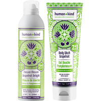 Shower Mousse and Body Wash - Grapefruit Delight Kit by Human+Kind for Unisex - 2 Pc Kit 6.76oz and 8.45oz Body Wash