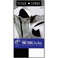 TITAN Sport Satin Two Tone Du-Rag Black/White (Item#612)
