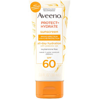 Aveeno Protect + Hydrate Moisturizing Body Sunscreen Lotion with Broad Spectrum SPF 60 & Prebiotic Oat, Weightless & Refreshing Feel, Paraben-Free, Oil-Free, Oxybenzone-Free, 3.0 fl. Oz