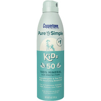 Coppertone Pure and Simple Kids Sunscreen Spray SPF 50, Zinc Oxide Mineral , Tear Free, Water Resistant, Broad Spectrum , 5 Oz