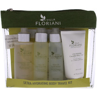 Ultra-Hydrating Body Travel Kit by Villa Floriani for Unisex - 5 Pc 3.4oz Revitalizing Cucumber Shower Gel, 2.53oz Ultra Hydrating Cucumber Body Cream, 1.69oz Olive Oil Sating Body Spray, 1.69oz Olive Oil Leg Revitalizer, 1.41oz Olive Oil Body Scrub