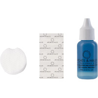 Eyebrow and Lip Waxing Kit by Arches and Halos for Women - 50 Pc 24 Wax Strips, 25 Cotton Pads, 0.47oz Azulene Oil