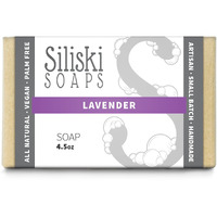 Siliski Soaps Simple Skincare, Hard, Gentle, Bath Soap, All Natural, Vegan and Palm Free - Lavender, 4.5 Oz