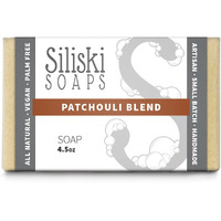 Siliski Soaps Simple Skincare, Hard, Gentle, Bath Soap, All Natural, Vegan and Palm Free - Patchouli Blend, 4.5 Oz