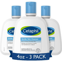 Cetaphil Face Wash, Hydrating Gentle Skin Cleanser for Dry to Normal Sensitive Skin, NEW 4 oz 3 Pack, Fragrance Free, Soap Free and Non-Foaming