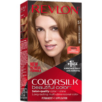 Revlon Colorsilk Beautiful Color Permanent Hair Color, Long-Lasting High-Definition Color, Shine & Silky Softness with 100% Gray Coverage, Ammonia Free, 057 Lightest Golden Brown, 1 Pack