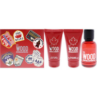 Red Wood by Dsquared2 for Women - 3 Pc Gift Set 1.7oz EDT Spray, 1.7oz Body Lotion, 1.7oz Bath and Shower Gel