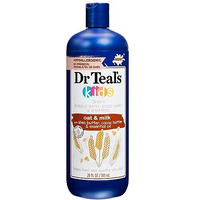 Dr Teal's Oat & Milk with Shea Butter, Cocoa Butter & Essential Oil 3-in-1 Bubble Bath, Body Wash, & Shampoo, 20 Fl Oz