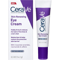 CeraVe Eye Cream for Wrinkles | Under Eye Cream with Caffeine, Peptides, Hyaluronic Acid, Niacinamide, and Ceramides for Fine Lines | Fragrance Free & Ophthalmologist Tested |0.5 Ounces