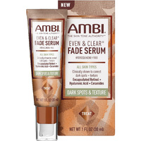 Ambi Even & Clear Fade Serum, Hyperpigmentation Treatment, Hydroquinone-free, Dark Spot Corrector, Results In As Little As 4 Weeks, Retinol, Hyaluronic Acid, Niacinamide, Ceramides, 1 Fl Oz