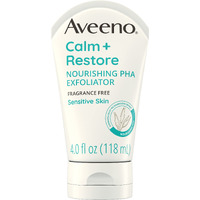 Aveeno Calm + Restore Nourishing PHA Facial Exfoliator Daily for Sensitive Skin, Fragrance-Free & Non-Abrasive Oat Formula to Gently Exfoliate & Cleanse Skin, Hypoallergenic, 4 fl. Oz