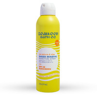 Seaweed Bath Co. Sheer Mineral Sensitive SPF 50 Broad Spectrum Sunscreen Spray, 6 Ounce, Fragrance Free, Sustainably Harvested Seaweed, Sea Lettuce, Aloe