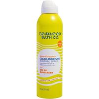 Seaweed Bath Co. Clear Moisture Mineral SPF 30 Broad Spectrum Sunscreen Spray, 6 Ounce, Sustainably Harvested Seaweed, Algae, Coconut