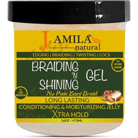 J. AMILA Natural Award Winning Braiding N Shining Gel Long Lasting Conditioning & Moisturizing Extreme Hold (16oz)