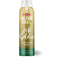ORS Olive Oil Style & Shine 24k Golden Glistening Spray infused with Golden Glitter Flakes for Hair & Body Shimmer (5.0 oz)