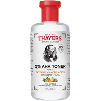 Thayers 2% AHA Exfoliating Toner with Glycolic Acid, Lactic Acid and Witch Hazel, Smoothing and Pore Refining Skin Care for All Skin Types, 12 Fl Oz