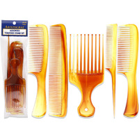 Assorted Tortoise Comb Set by Aristocrat for Unisex - 5 Pc Comb