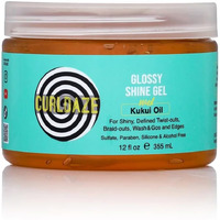 Curldaze Glossy Shine Gel, Frizz Solution Gel for Curly or Wavy Hair, Hair Styling Products, Kukui Oil Hair Gel, Sulfate, Paraben, and Silicone Free, Glossy Shine Gel for Hair, (12 fl oz)