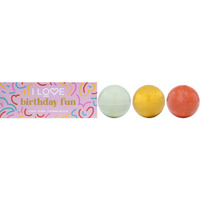 Birthday Fun Bath Fizzer Pack by I Love Cosmetics for Women - 3 x 5.30 oz Bath Bombs