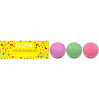 Celebrations Bath Fizzer Pack by I Love Cosmetics for Women - 3 x 5.30 oz Bath Bombs