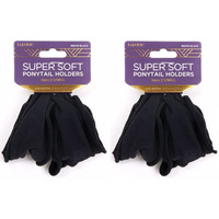 Donna Super Soft Ponytail Holder, Small 2 Psc, Premium Collection Black, pack of 2