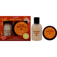 I Love Festive Treat Mini Duo by I Love Cosmetics for Unisex - 2 Pc 3.3oz Christmas Cookie Bath and Shower Creme, 1.7oz Fresh Gingerbread Body Butter