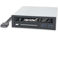 5.25" Drive Bay for Slim Optical Drive (SATA/PATA) and 2.5" SATA HDD/SSD Mobile Rack, with Dual USB3.0 Ports,