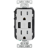 USB OUTLET 15AMP GRY (Pack of 1)