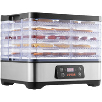 VEVOR Food Dehydrator Machine, 5-Tray Fruit Dehydrator, 300W Electric Food Dryer w/ Digital Adjustable Timer & Temperature for Jerky, Herb, Meat, Beef, Fruit, Dog Treats and Vegetables, ETL Listed
