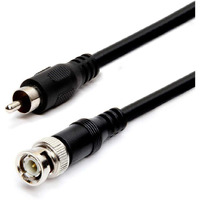 Cmple RG59U 12 Feet BNC Male to RCA Male, 75 Ohm, Coaxial BNC to RCA Video Cable, Black, (449-N)