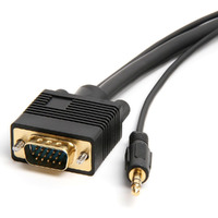 Cmple - VGA Cable Male to Male with 3.5mm Aux Audio Monitor SVGA PC 15 Pin Cord 6 Feet