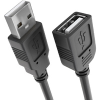 Cmple - High Speed USB 2.0 Extension Cable - Flexible USB Extender Cord - A Male to A Female Adapter Cable - 3FT Black