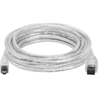 FireWire 800 9-Pin To FireWire 400 4-Pin Bilingual Cable - 15 Feet Clear