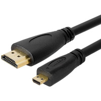 Cmple - Micro HDMI to HDMI Cable Adapter Male to Male High Speed Supports 3D 4K 60Hz 1080P Ethernet Audio Return 10 Feet