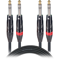 ProX XC-DTRS3 3 Ft. Balanced Dual 1/4" TRS-M to Dual 1/4" TRS-M High Performance Audio Cable